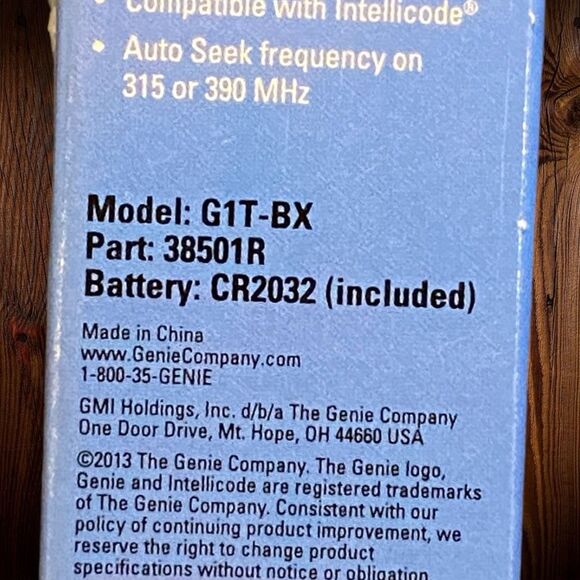 NEW Genie 1 Button Remote G1T-BX - Picture 2 of 2